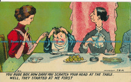 R004151 You Rude Boy How Dare You Scratch Your Head At The Table. T. B. M. 1908 - Welt