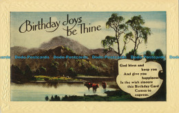 R003706 Greeting Postcard. Birthday Joys Be Thine. Lake And Mountains. H. B. No - Welt
