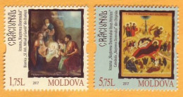 2017 Moldova Moldavie Moldau Christmas. Icons. Christianity. Church  2v Mint - Cristianismo