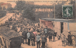 ANNONAY (Ardèche) - Square, Avenue De La Gare Et Arrivée Du Train Renard Pour Les Essais - Voyagé 1907 (2 Scans) - Annonay