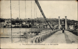 CPA Villeneuve Saint Georges Val De Marne, Die Hängebrücke - Autres & Non Classés