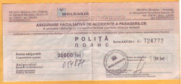 Moldova Moldavie Policy. Railway Accident Insurance. - Autres & Non Classés