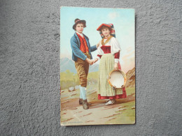 Cpa Rome Roma  Couple En Costume Traditionnel Folklore E.Richter - Other & Unclassified