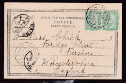 375/31 -- EGYPT MARG - CAIRE TPO - Viewcard Cancelled 1904 To England - 1866-1914 Khedivate Of Egypt