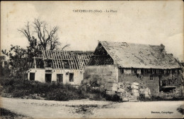 CPA Vauchelles Oise, La Place, Zerstörte Häuser - Altri & Non Classificati