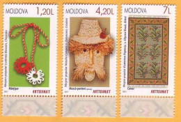 2011 Moldova Moldavie Moldau. Folk Art. Carpet. Martisor. 3v Mint - Textiel