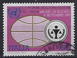 Italy 1985  UNO-Kongress Zur Verhutung Von Kriminalitat, Mailand  (o) Mi.1938 - 1981-90: Afgestempeld