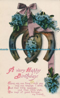 R004217 Greeting Postcard. A Very Happy Birthday. Horseshoes. W. And K. No 3785 - Monde