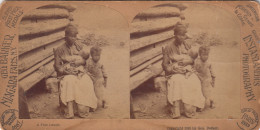 1890 Woman Breast Feeding A Baby Stereoview Photo George Barker Niagara Falls NY - Stereoscoopen