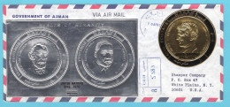 UNITED ARAB EMIRATES MANAMA R Cover 1970 Ajman With Silver Lincoln And Luther King Miniature Sheet + UN Stamp Kennedy - Manama