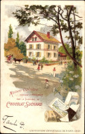 Lithographie Paris, Weltausstellung 1900, Vincennes, Arbeiterhaus Der Fabrik Chocolat Suchard - Autres & Non Classés