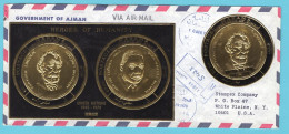 UNITED ARAB EMIRATES MANAMA R Cover 1970 Ajman With Gold Lincoln And Luther King Miniature Sheet + UN Stamp To USA - Manama
