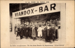 CPA Paris, Ausstellung 1928, Viandox Bar, Verkostungsstand - Werbepostkarten