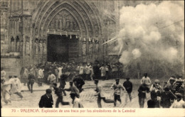 CPA Alicante Valencia Spanien, Kathedrale, Explosion Von Feuerwerk - Other & Unclassified
