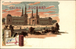 Lithographie Paris, Weltausstellung 1900, Les Invalides, Reklame Cacao Suchard - Sonstige & Ohne Zuordnung