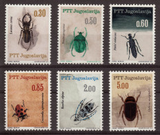 Yugoslavia 1966 Fauna Insects Stagbeetle Golden Beetle Ladybug Alpine Longhorn, Set MNH - Other & Unclassified