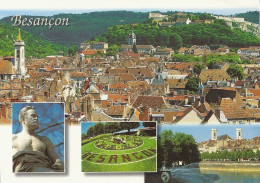 *CPM - 25 - BESANCON - Vue Générale Et La Citadelle - Victor Hugo - Horloge Florale - Quais Du Doubs - Besancon