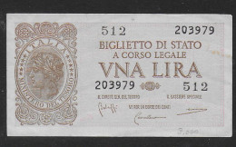 BANCONOTA LUOGOTENENZA 1944 QUASI FIOR DI STAMPA C1497A - Italië – 1 Lira