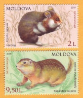 2019 Moldova Moldavie  Red Book   European Hamster (Cricetus Cricetus)  2v Mint - Rodents