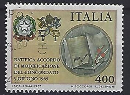 Italy 1985  Neues Konkordat Mit Dem Heiligen Stuhl  (o) Mi.1944 - 1981-90: Oblitérés