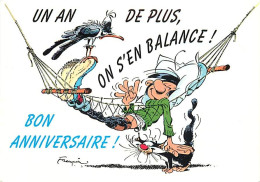 Bandes Dessinées - Gaston Lagaffe - Hamac - Le Chat Dingue - La Mouette Rieuse - Franquin - CPM - Voir Scans Recto-Verso - Comics