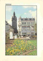 59 - Douai - La Place D'Armes - Le Beffroi - Fleurs - Flamme Postale - CPM - Voir Scans Recto-Verso - Douai