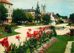 10 - Troyes - Les Jardins De La Préfecture Et Cathédrale Saint-Pierre Et Saint-Paul - Fleurs - CPM - Voir Scans Recto-Ve - Troyes