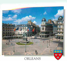 45 - Orléans - Place Du Martroi - Statue équestre De Jeanne D'Arc - Blasons - CPM - Voir Scans Recto-Verso - Orleans