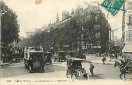 75 - Paris 01 - Boulevard De La Madeleine - Animée - Automobiles - Omnibus - CPA - Voir Scans Recto-Verso - Distrito: 01