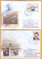 2012 2016 2017  Moldova Moldavie  2 Used Envelopes, Cinema, Theater, Artists, Movie Camera - Kino