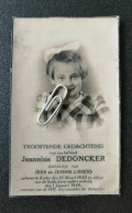 JEANNINE DEDONCKER ° KESTER 1938 + 1948 / DOCHTERTJE VAN JEAN EN JEANNE LISSENS - Devotion Images