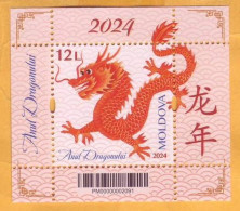 2024  Moldova   „Year 2024 – Year Of The Dragon” , China, Block, Mint - Moldavië