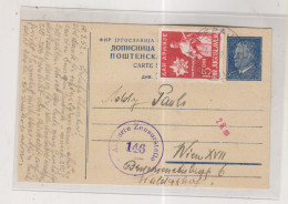 YUGOSLAVIA,1952 LEPAJCI Censored Postal Stationery To Austria - Storia Postale