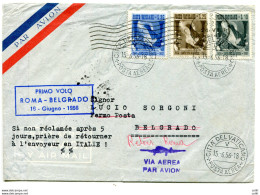 Primo Volo  JAT (Vaticano)/Roma/Belgrado Del 16.6.56 - Unused Stamps