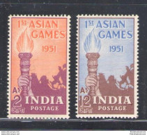 1951 INDIA - Primi Giochi Asiatici, Stanley Gibbons N. 335-36, Serie Di 2valori, MNH ** - Other & Unclassified