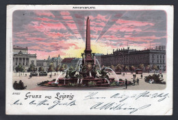 Germany 1898 LEIPZIG Augustusplatz. Old Postcard  (h2778) - Leipzig