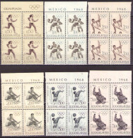 Yugoslavia 1968 - Olympic Games In Mexico - Mi 1290 -1295 - MNH**VF - Unused Stamps
