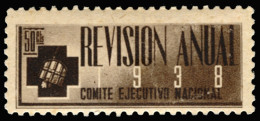 Socorro Rojo Internacional. Comité Ejecutivo Nacional. Revisión Anual 1938. * 50 Cts. Color Castaño. Allepuz Nº 1219. - Spanish Civil War Labels