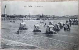 OSTENDE OOSTENDE L’estacade Cabines Et Phare CP PK V.G. Postée En 1912 - Oostende