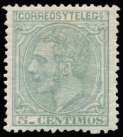 * 201. Alfonso XII. 5 Cts. Centraje De Lujo. Cat. 20 €. - Unused Stamps
