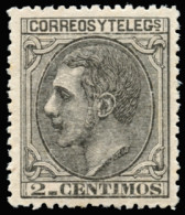 ** 200. Alfonso XII. 2 Cts. Centraje De Lujo. Cat. +14 €. - Unused Stamps