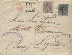 Preciosa Carta Certificada De Oviedo A Suiza. Año 1912. Rara. - Storia Postale