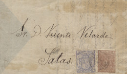 Ø 153 Más Sello De Impuesto De Ventas. En Carta Circulada En Asturias. Rarísima. - Brieven En Documenten