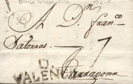 D.P. 19. 1804 (6 SEP). Carta De Denia A Tarragona, Marca Nº 4N Y Porteo 7. - ...-1850 Préphilatélie
