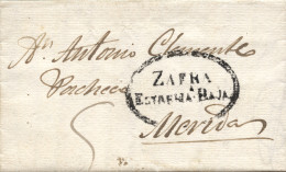 D.P. 13. 1834 (8 DIC). Carta De Zafra A Mérida. Marca Nº 7N. Bonita. - ...-1850 Voorfilatelie