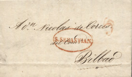 D.P. 11. 1830 (20 SEP). Carta De San Sebastián A Bilbao. Marca 25R. Preciosa. - ...-1850 Voorfilatelie