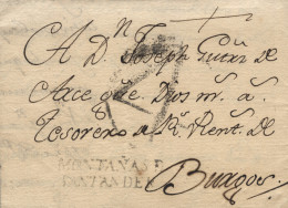 D.P. 9. 1789. Carta De Villacarriedo A Burgos. Marca En Color Negro 4N. Al Lado Espectacular Marca De Porteo "4"  - ...-1850 Vorphilatelie