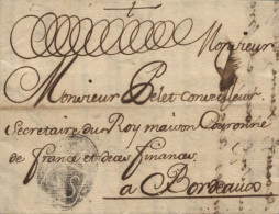 D.P. 11. 1739 (6 OCT). Carta De San Sebastián A Burdeos (Francia). Marca Nº 3N. Muy Bonita. - ...-1850 Voorfilatelie