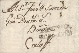 D.P. 5. 1790. Carta De Valls A Calaf. Marca Nº 3N. Preciosa Y Muy Rara. - ...-1850 Voorfilatelie