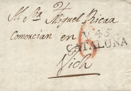 D.P. 5. 1833 (4 AGO). Carta De Vilafranca A Vic. Marca Nº 3N. Bonita. - ...-1850 Prephilately